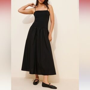 Anthropologie Square-Neck Twofer Midi Dress, Size Small